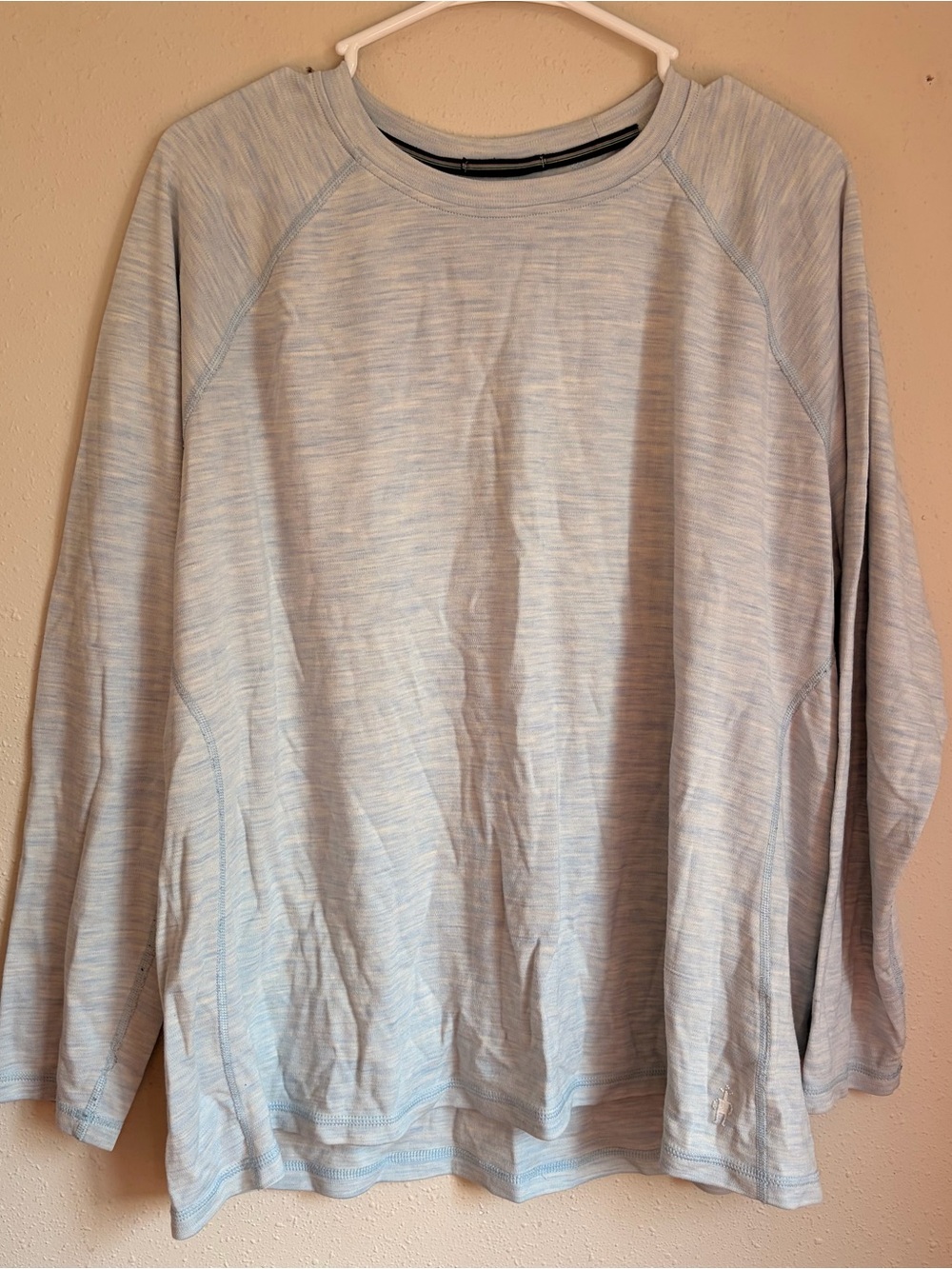 Smartwool Light Blue Heathered Long-Sleeve Crewneck